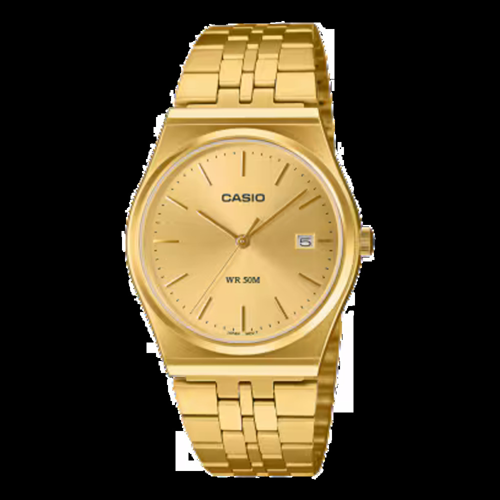 Casio Mtp-B145Gc-9A Men Watch Gold-Tone Champagne Dial Date Jubilee Gold